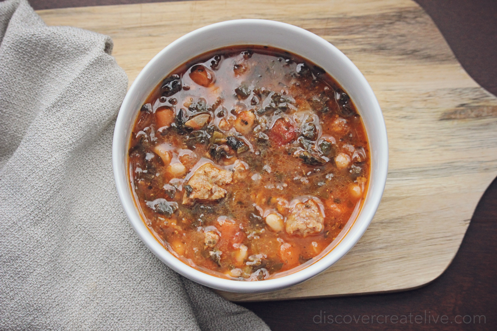 Gluten Free {Crockpot} Sausage & Spinach Soup | Discover. Create. Live.